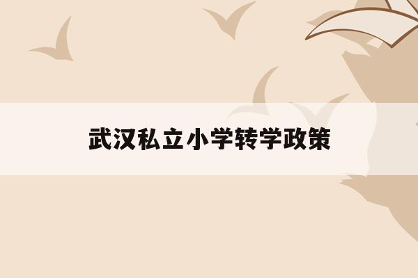 武汉私立小学转学政策